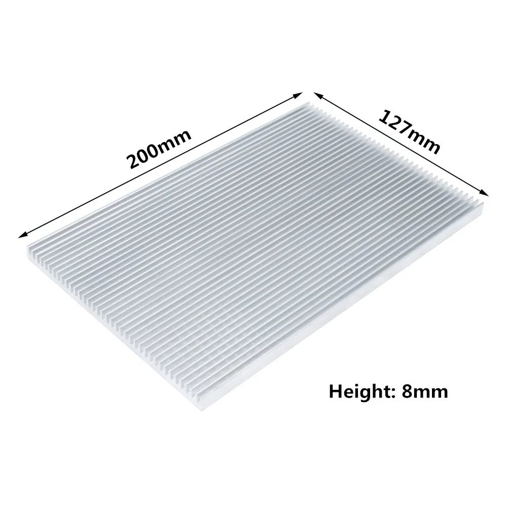 200 x 127 x 8 mm Aluminium-Kühler, Kühlkörper, Kühlkörper, Kühler für Chip-LED-Kühlung mit elektronischer Wärmeableitung – Detail 1