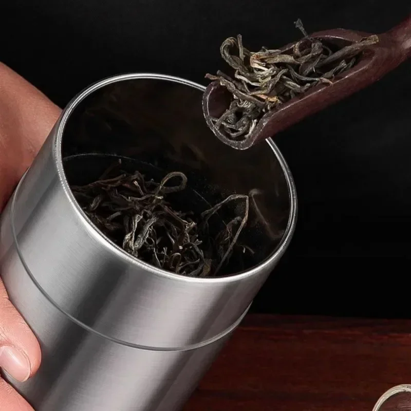 650ml 304Stainless Steel Portable Tea Caddies for Sealed Moisture-proof Dried Fruit Scented Tea Household Food Storage Container