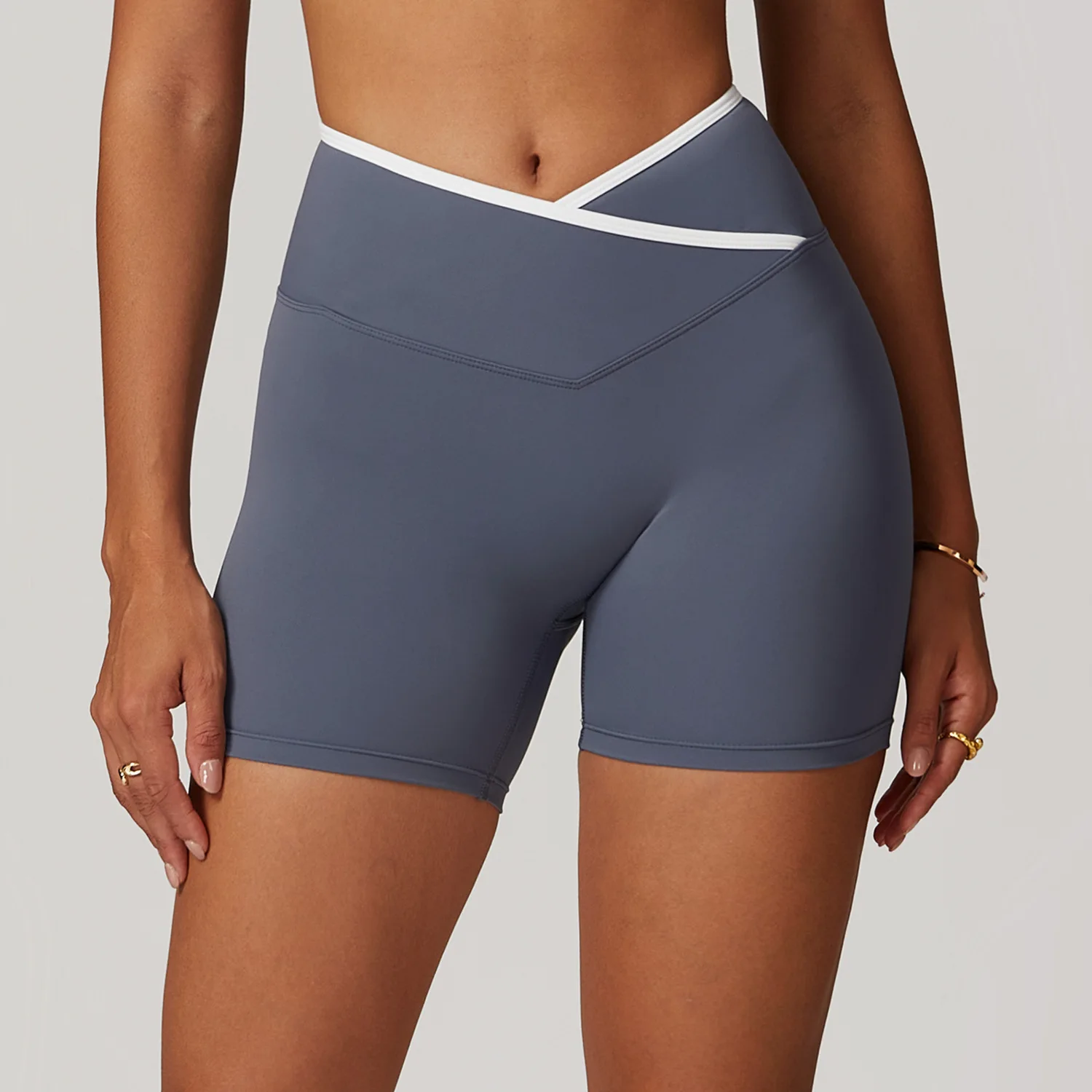 Sexy Cross Waist Hip-lifting Shorts Women's Gym Soft And Comfortable Tight Fitting Yoga Shorts Outdoor Sports Yoga Pants