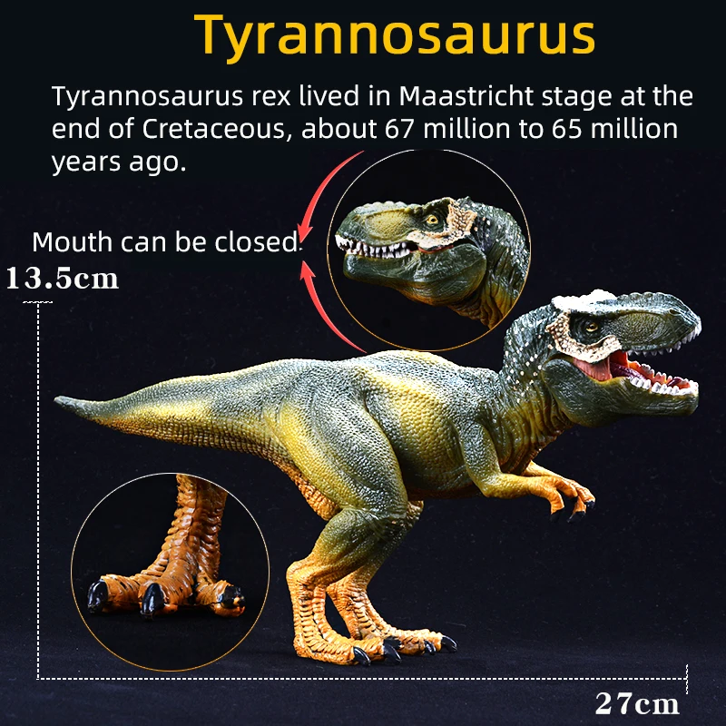 スマートなジュラ紀恐竜の置物、t-rex、spinosaurus、mosuraur