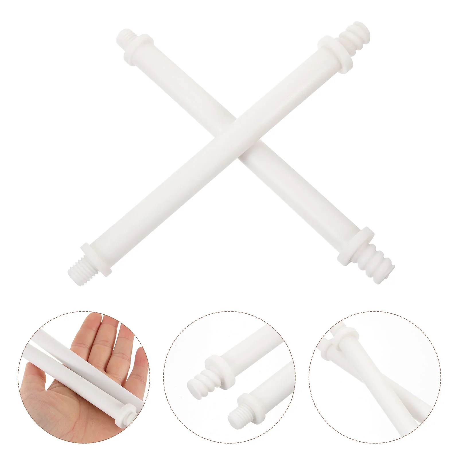 

2 Pcs Toilet Bowl Brush Toilet Brush Plastic Rod Brushes Scrub Handle Replacement Attachment Accessories Long Parts for Bowl