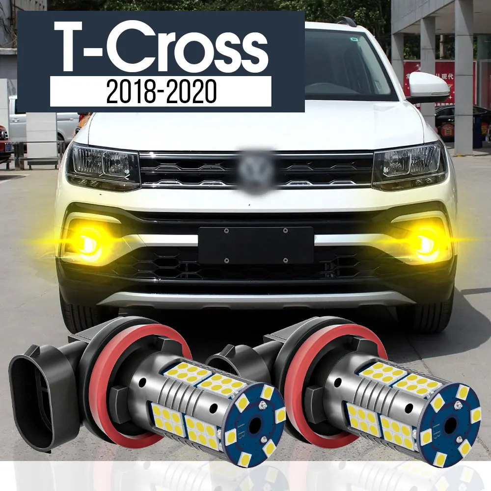 2Pcs Led Fendinebbia Blub Canbus Accessori Per Vw T-Cross T Cross 2018 2019 2020