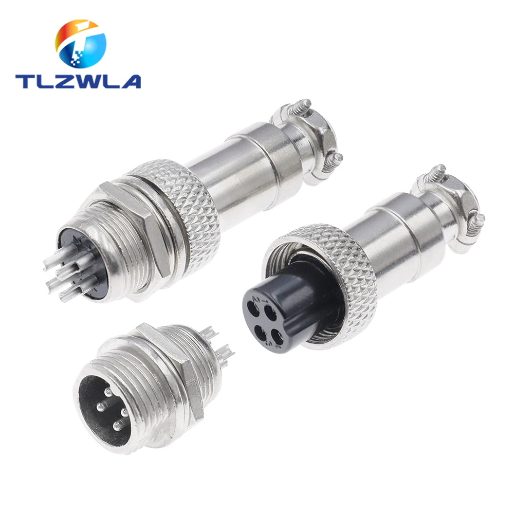 Wire Connector Terminals Wire Connector Electrical Connectors Electrical Connector Cable Connector 1Set GX12 2/3/4/5/6/7 Pin Male + Female 12mm L88-93 Circular Aviation Socket Plug Wire Panel Connector with Plastic Cap Lid