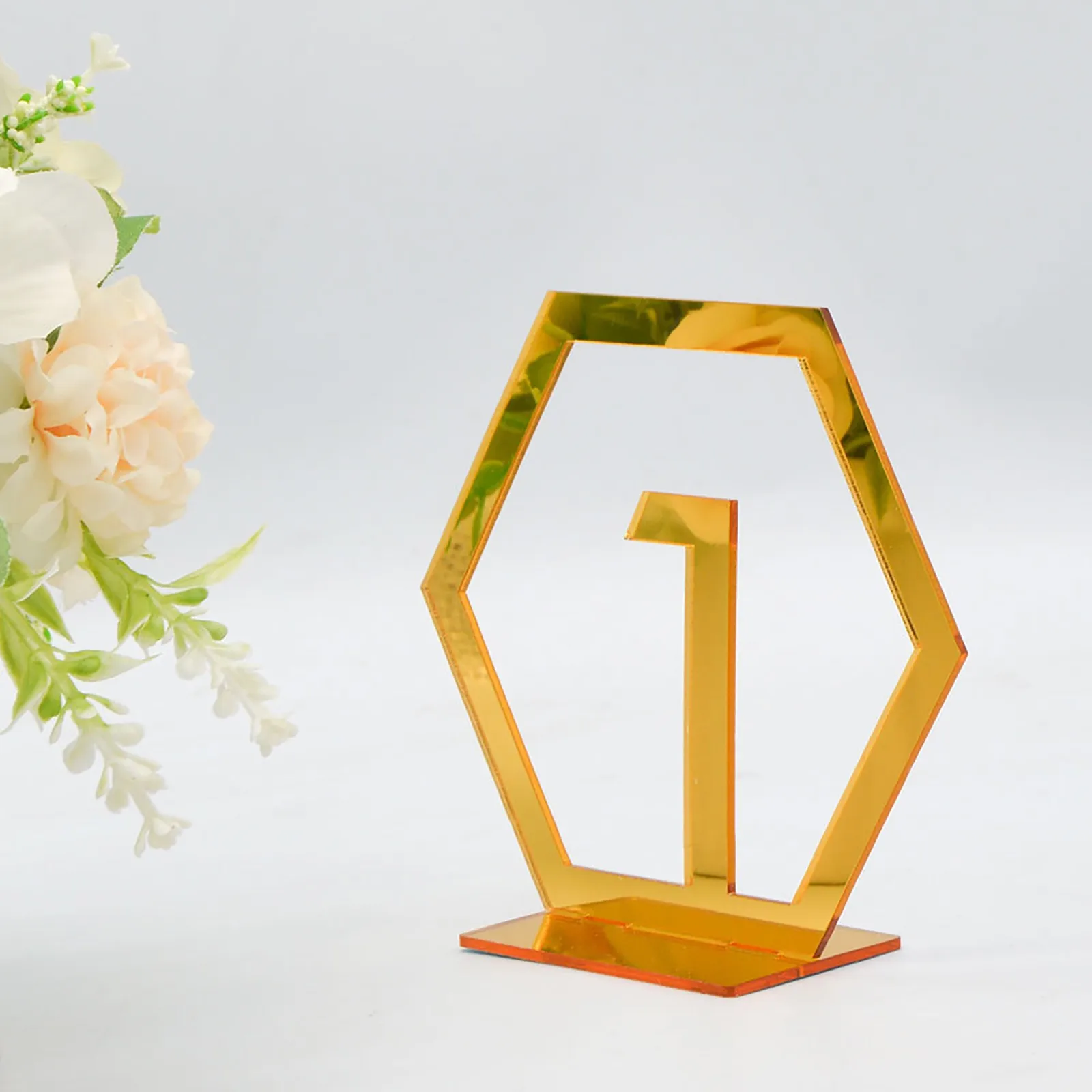 Three Dimensionals Gold And Silver Acrylic Wedding Digital Table Number Card Table Seat Card Mirror Ornaments