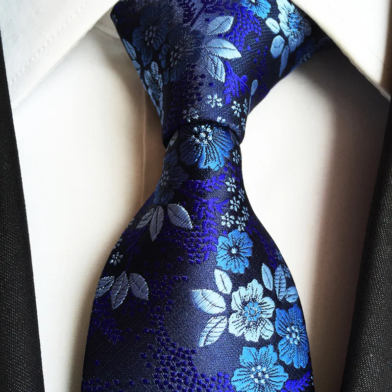 

8CM Trendy Ties Polyester Men's Flower Tie Gifts For Men Shirt Wedding Cravate Pour Homme Jacquard Woven Necktie Party Gravata