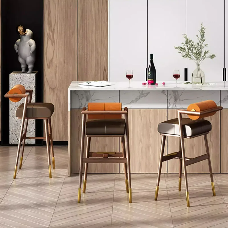 

Relaxing Nordic Bar Chairs Designer Ergonomic Adjustable Backrest Bar Chairs Modern Reception Sgabelli Isola Cucina Furniture