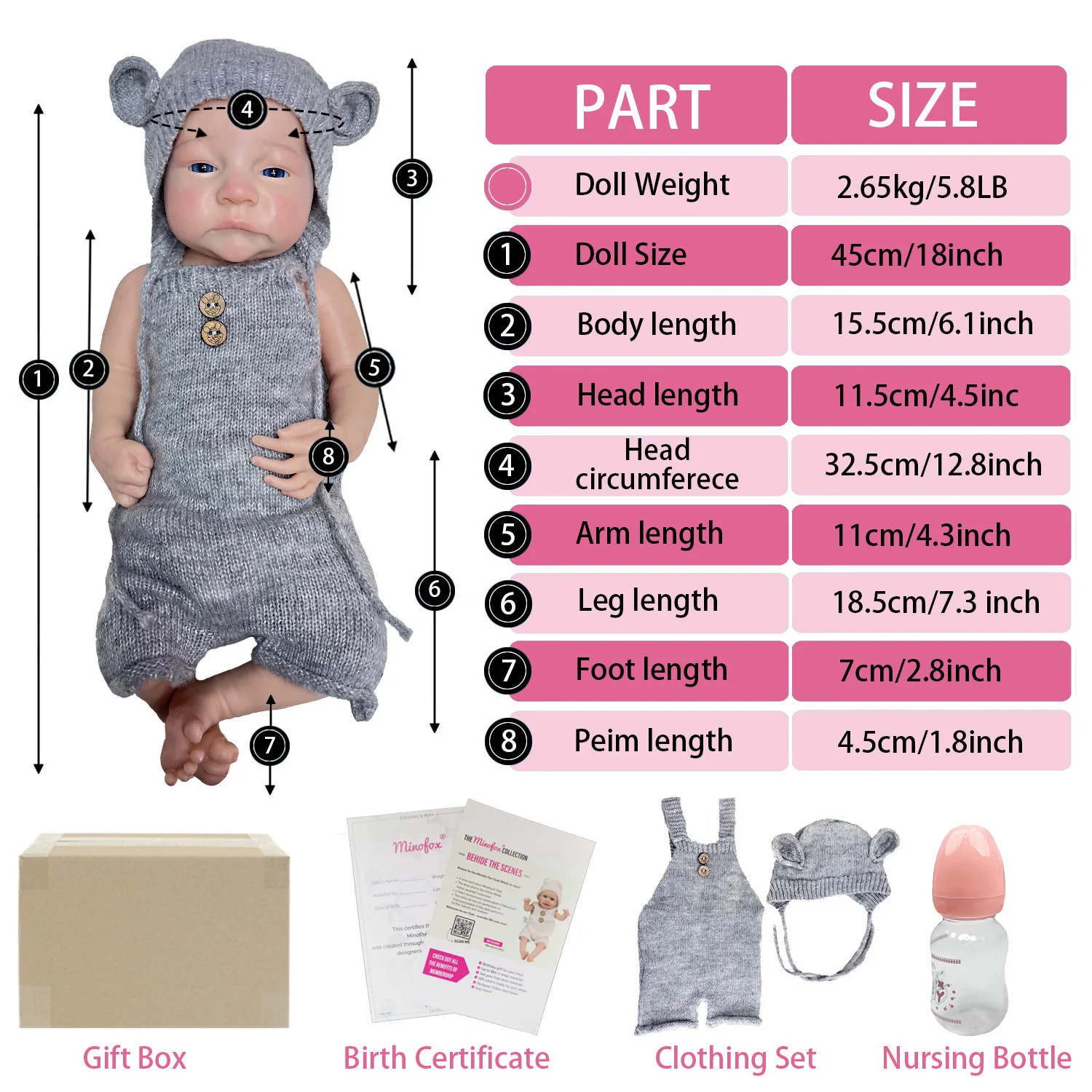 45Cm Full Body Solid Silicone Bebe Reborn Regalo Per La Famiglia Museneca Corpo De Silicone Inteiro Levis Girl Whole Silicone Reborn Doll
