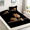 Luxurious Lion-Themed Fitted Sheet Set 2/3pcs - Ultra-Soft, Animals Fabric with Deep Pocket - Ideal for Bedroom and Dorm Room 1