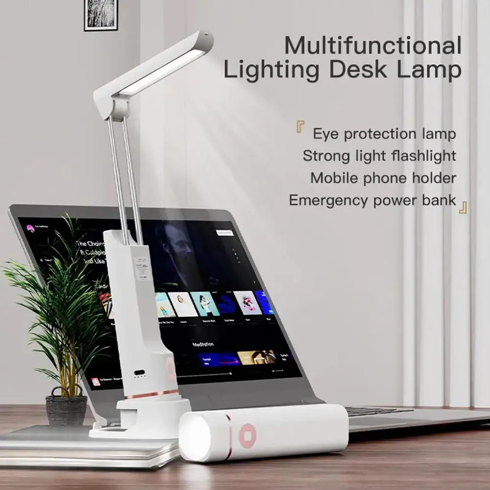 

Creative Led Desk Lamp 3 Levels Adjustable Brightness Eye Protection Usb Charging Student Reading Lamp Night Lights