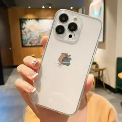 Capybara Couple Cartoon Transparent Phone Case - Cute Animal Design Cover - iPhone 17 Pro Max (-6)