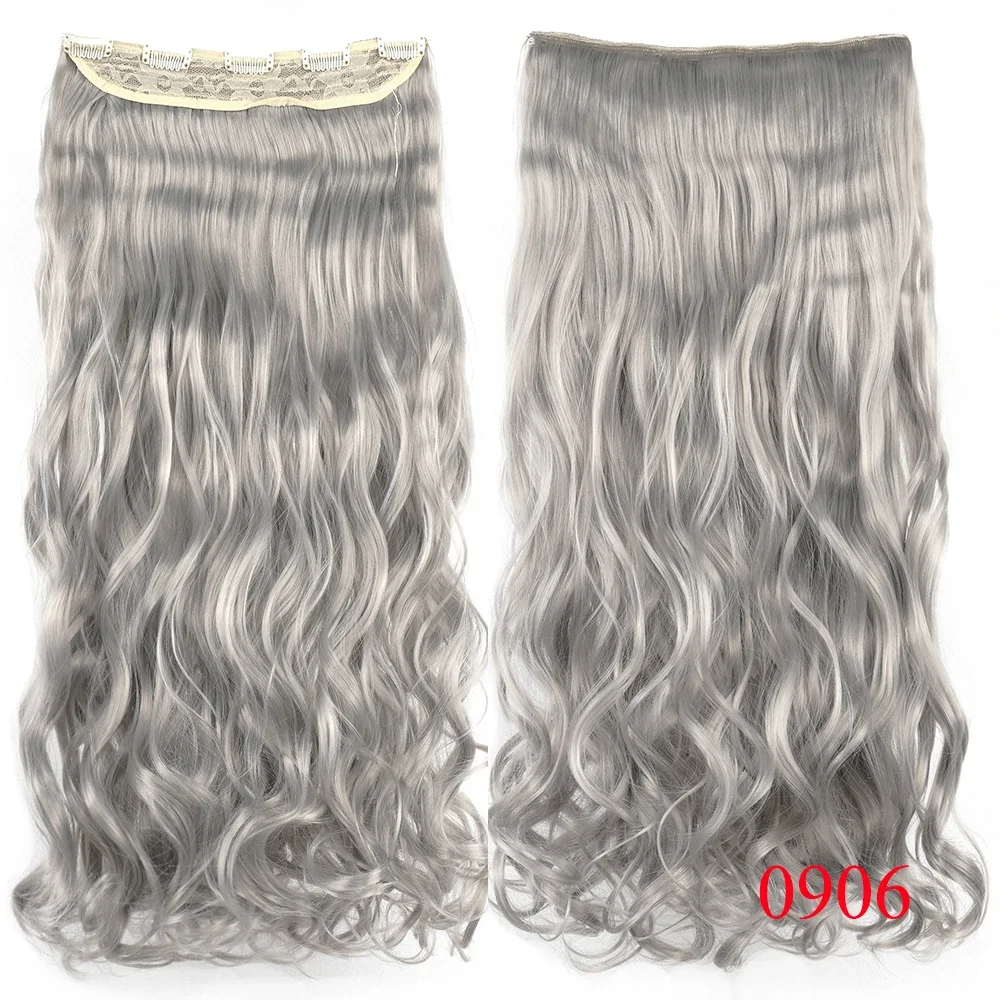 Extensions à clips synthétiques blondes longues et ondulées_voghion.com