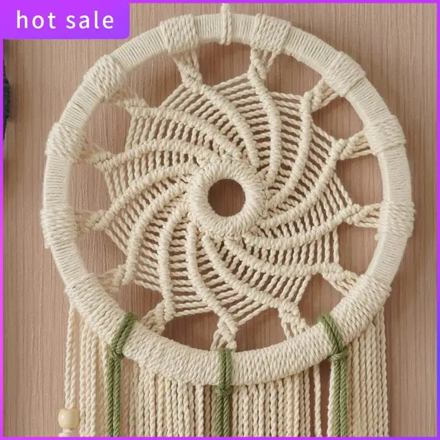 Boho Macrame Dream Catcher - Woven Leaf Tassel Wall Art