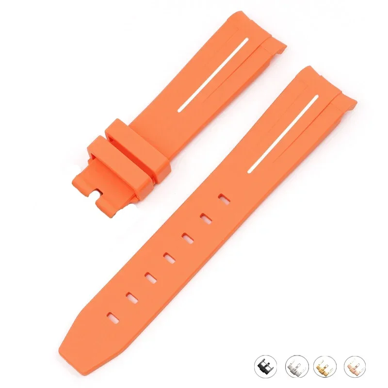 Silicone Diving Sport Watch Band – Waterproof Curved End Rubber Strap