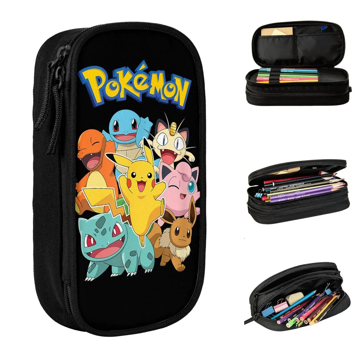 

Pokemon Character Group Pencil Cases Lovely Pen Box Pencil Bags Kids Large Storage Students School Gifts Pencil Box