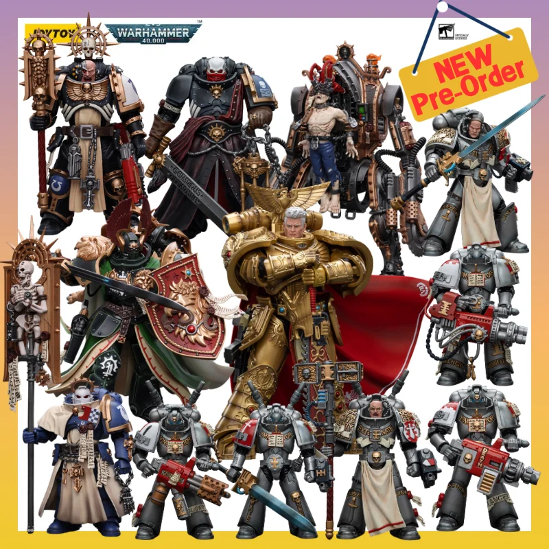 HiPlay JOYTOY Warhammer 40K Con Licencia Oficial 1/18 Pmaris Space Marines Black Templars Bladeguard Veteran Sci-Fi Figuras De Acción De Ciencia Ficción