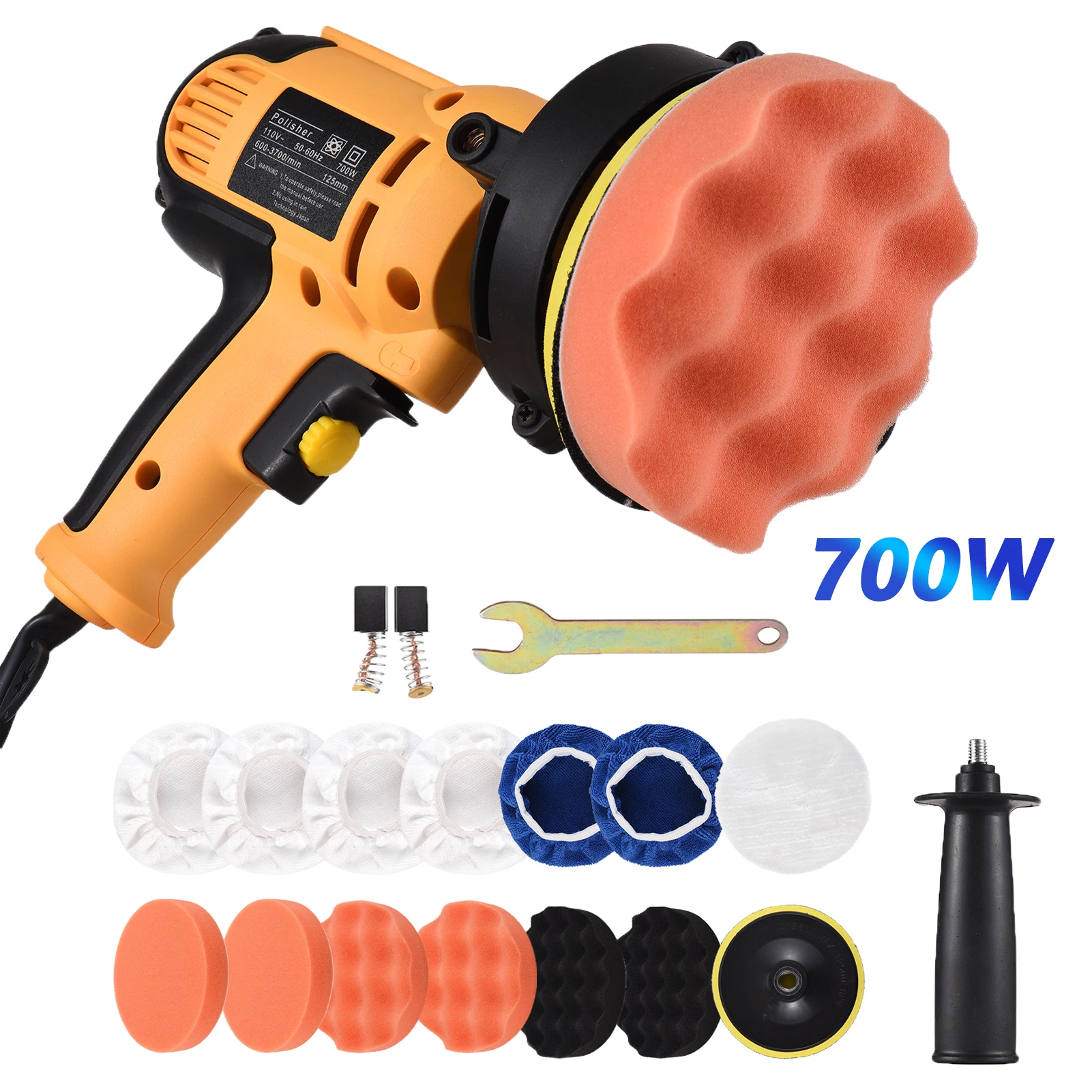5inch Electric Polisher for cars 700W Car Sanding Machine Kit 3700RPM Variable Speed Polishing