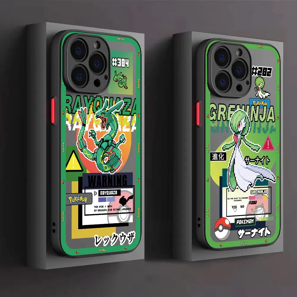 Pokemon Rayquaza A-Custodia Smerigliata Greninja Per Iphone 15 Pro Max Se(2020) 14 8 Plus 12 Xs X 13 Pro 7 Mini Cover Opaca Per Telefono