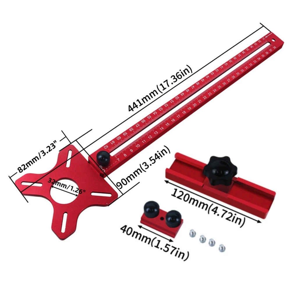 3 in 1 Router Frees Groef Beugel Houtbewerking Snijden en Frezen Cirkelvormig Hulpgereedschap Aluminium Router Cirkel Snijmal_voghion.com