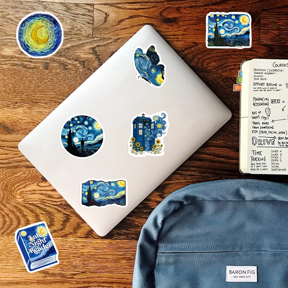 Van Gogh Starry Night Aesthetic Waterproof Vinyl Sticker