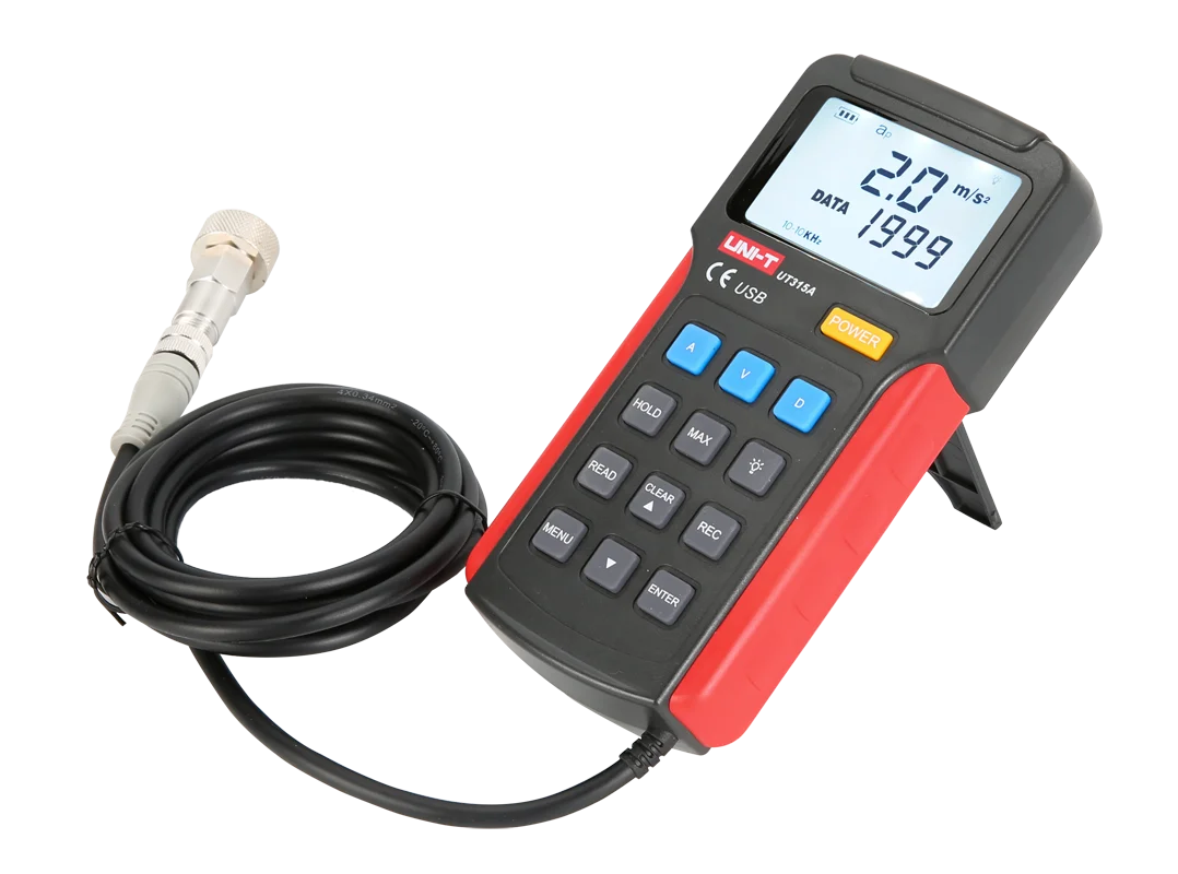UNI-T UT315A Industrial Digital Vibration Meter Device Probe Vibration Analyzer Precision Measure Vibrator Tester Handheld 2