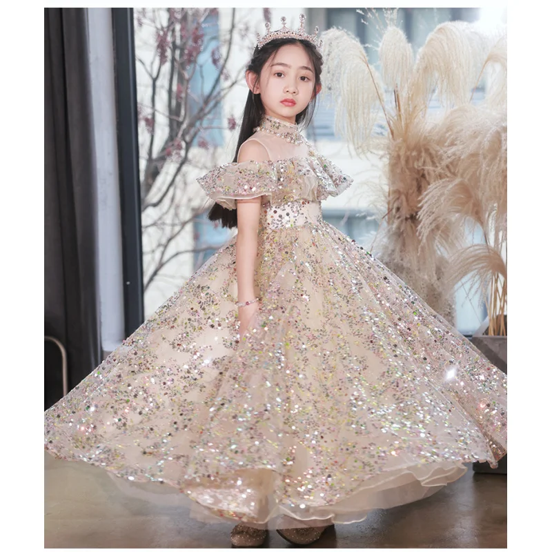 فستان سهرة للفتيات فستان الأميرة فتاة صغيرة خفيفة...