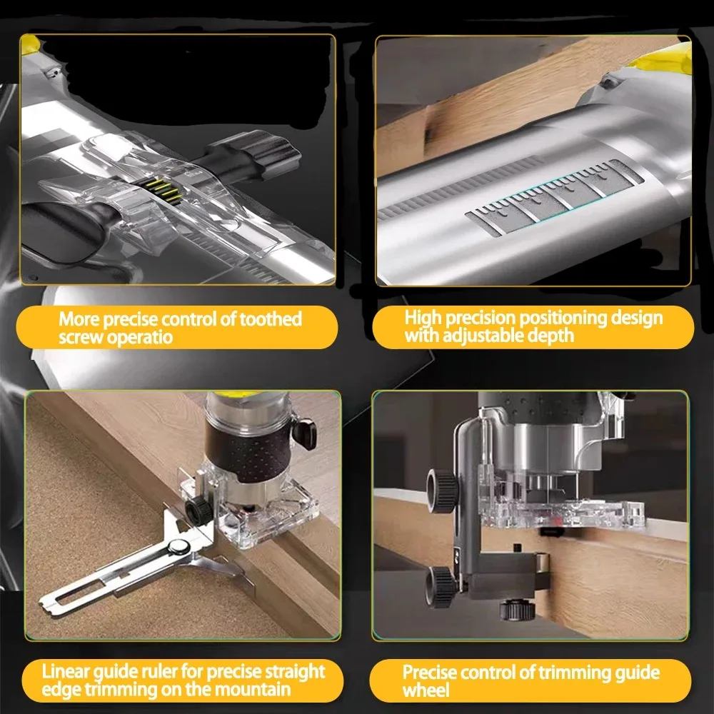 Brushless Electric Trimmer Woodworking Trimming Machine Wood Router Milling Engraving Slotting Machine Fit Dewalt 18V Battery 3