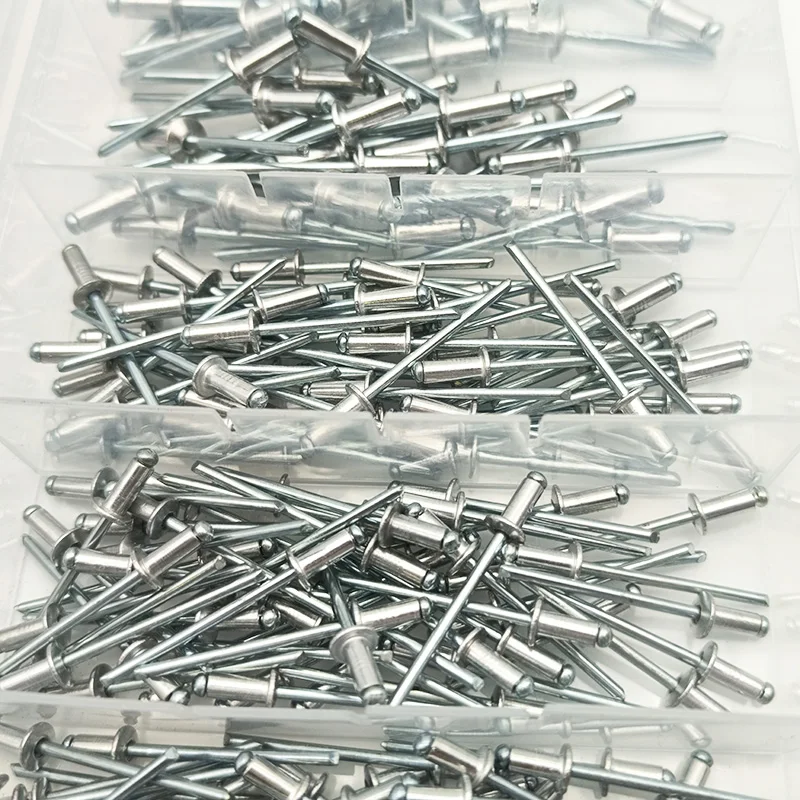 230PCS Aluminium Dome Head Blind Rivets Assorted Set M3.2 M4 M4.8 Steel Shank Mandrel Exhaust Multiple Sizes Pop Rivets Kit rivets and fasteners,rivets and screws