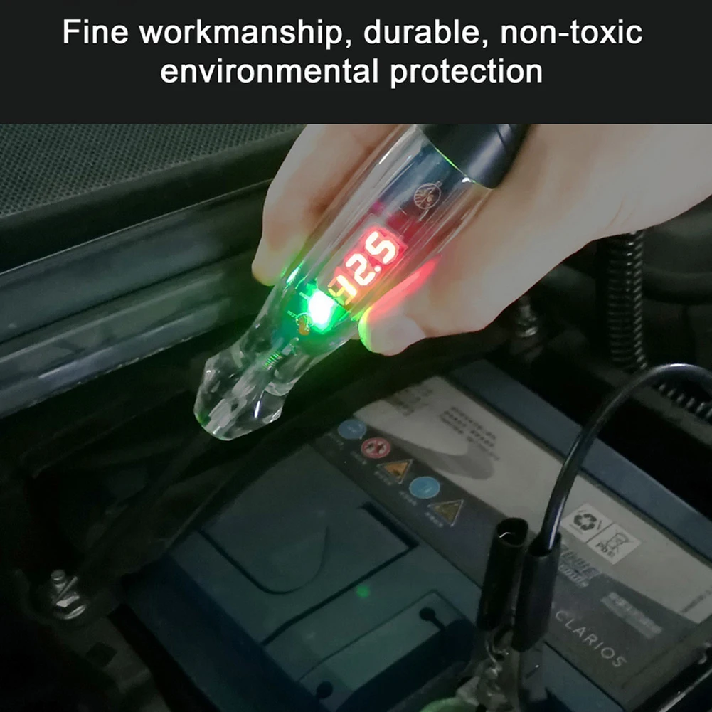 자동차 수리 도구용 전기 전압 테스터 라이트 테스트 펜, LCD 디스플레이 및 포지티브 네거티브 표시기 포함, 3V 60V