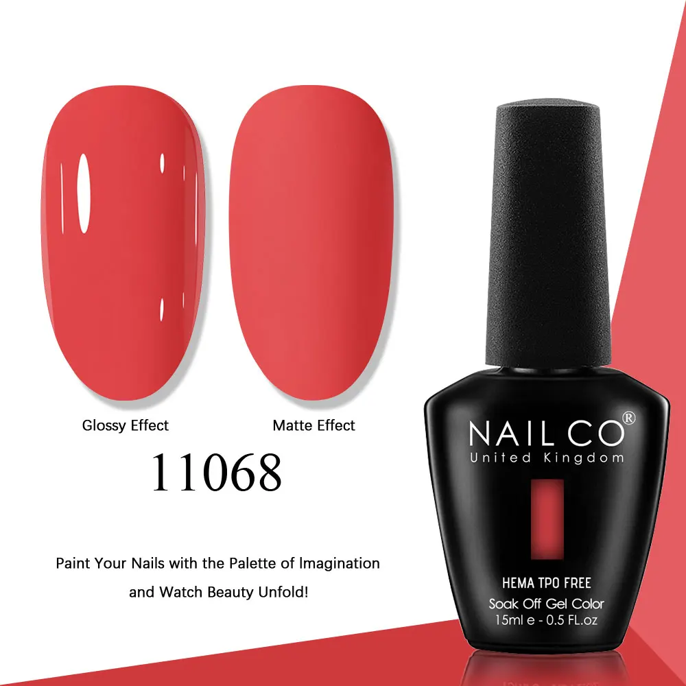 NAILCO Gel Nail Polish Pink Collection - 15ml Glitter & Nude UV LED Gel Varnish Set