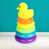 0-3 years old Infant Early Childhood Education Puzzle Development Intelligence Rainbow Tower Circle Stacking Toys Yellow Duck 6