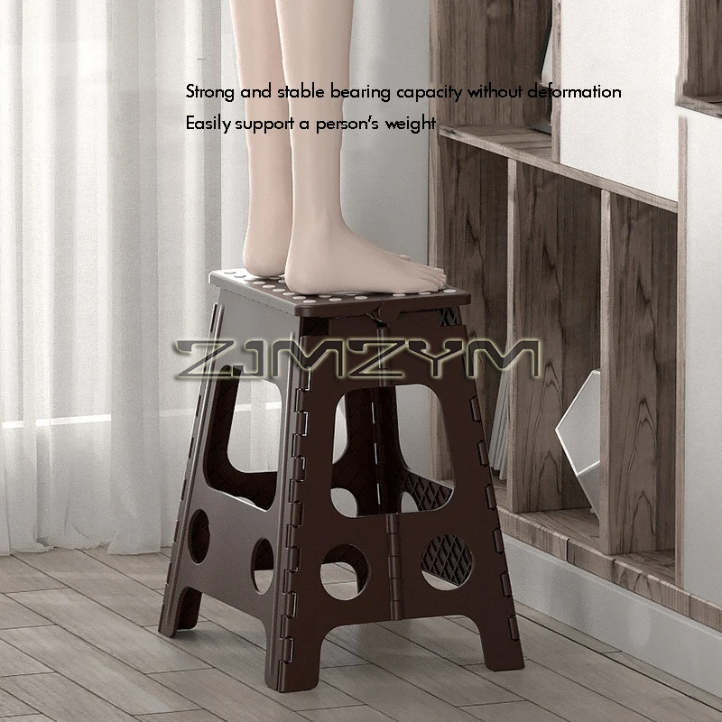 Foldable Step Stool Thicken Plastic Foldable Step Stool-Compact Plastic Portable Stool For Outdoor And Indoor