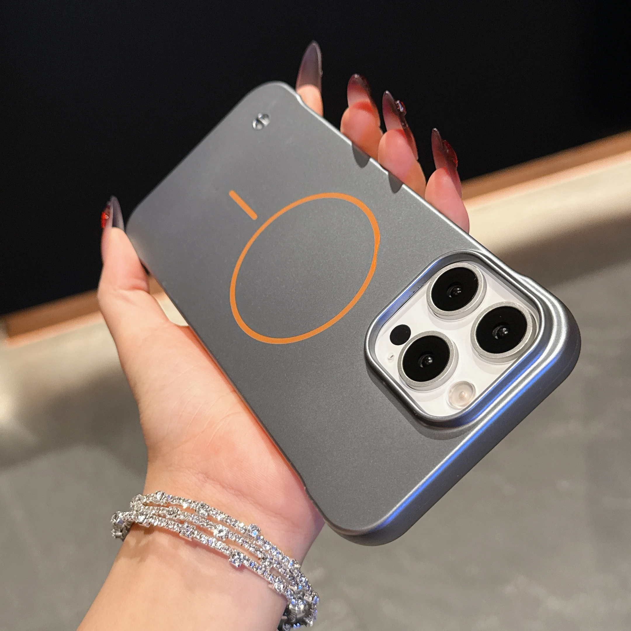 Ultra Thin Frameless Magnetic Shockproof Matte Case with Wireless Charging Compatibility
