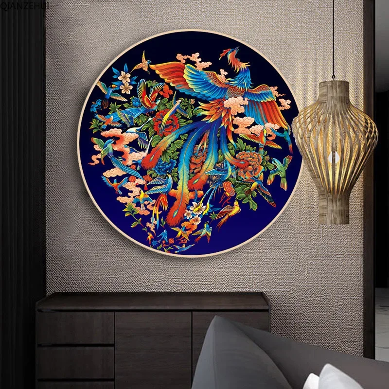 QIANZEHUI Needlework,DIY Peacock living room small flower Cross stitch,Sets For Embroidery kit Full embroidery Cross-Stitching