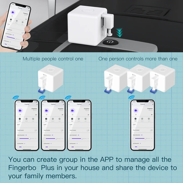 Tuya Zigéquation Finger-bot Plus Smart Touch Button Switch Arms, Bluetooth Finger Robot, Smart Home, Tournesol nous-mêmes avec Alexa Google 4
