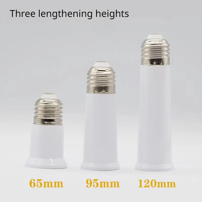 E27 to E27 Extender Lamp Holder Base Bulb Extend Extension Socket Adapter 65mm 95mm 120mm LED Light Adapter Converter Lamp Holder Lamp Bulb Holder Lamp Base Lamp Socket Extender