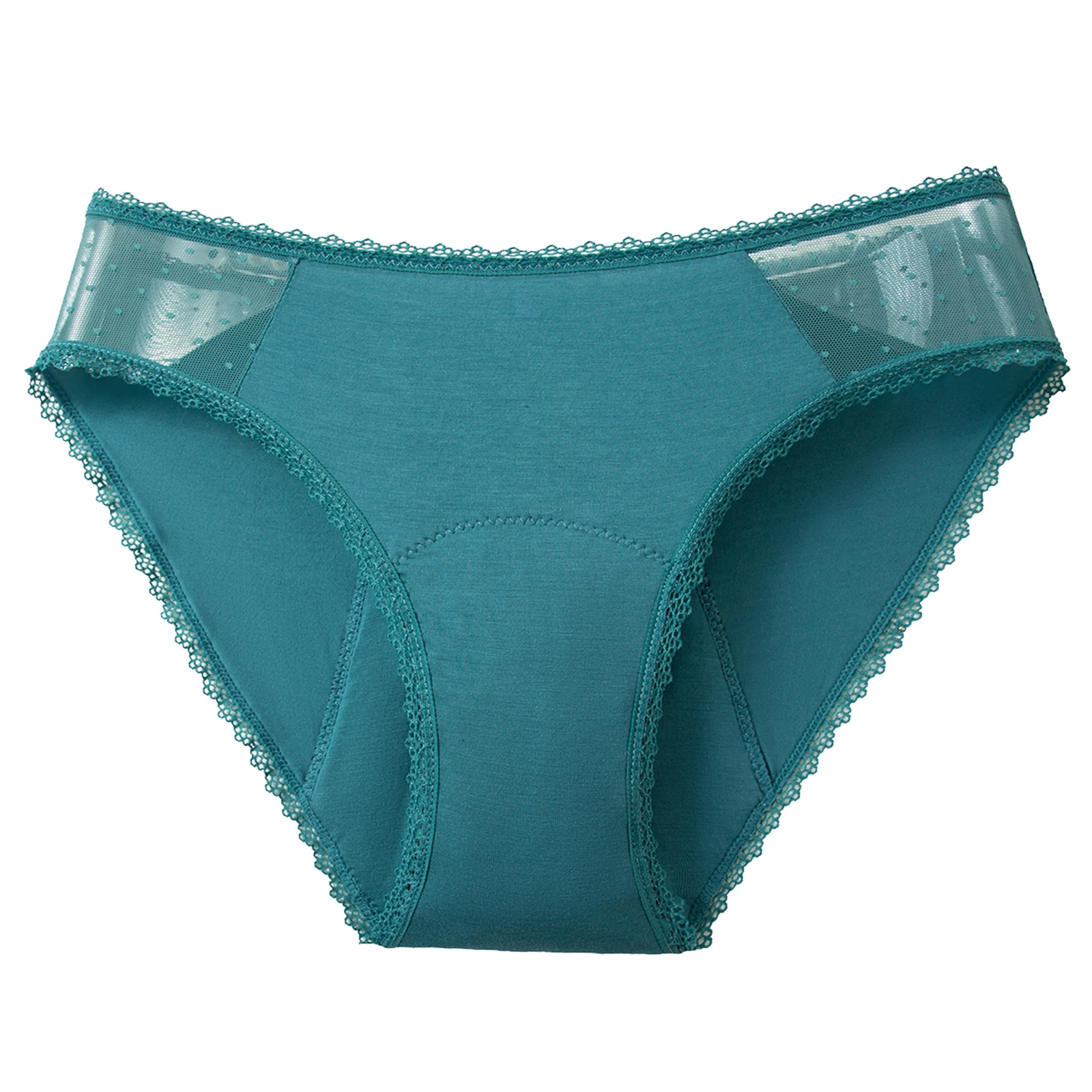 4 Layer Absorbent Menstrual Panties Bamboo Fiber Period Panties Women for Heavy Flow Lace Bikini Postpartum Leak Proof Underwear 6