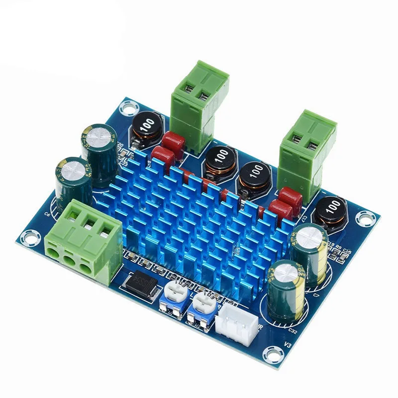 

1~20Pcs XH-M572 High-Power Digital Power Amplifier Board TPA3116D2 Chassis Dedicated Plug-In 5-28V Output 120W