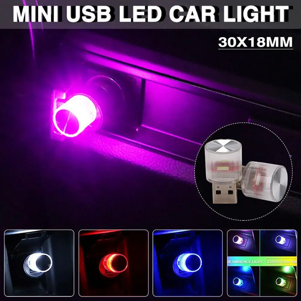 

Car Mini USB LED Ambient Light Decorative Atmosphere Lamps for Interior Environment Auto PC Computer Portable Light Plug Play