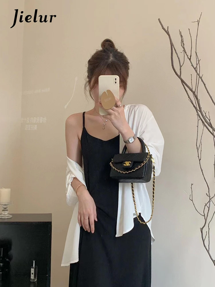 

Jielur Летнее Новое однотонное женское платье облегающее элегантное приталенное платье без бретелек асимметричные платья черного абрикосового и кофейного цвета