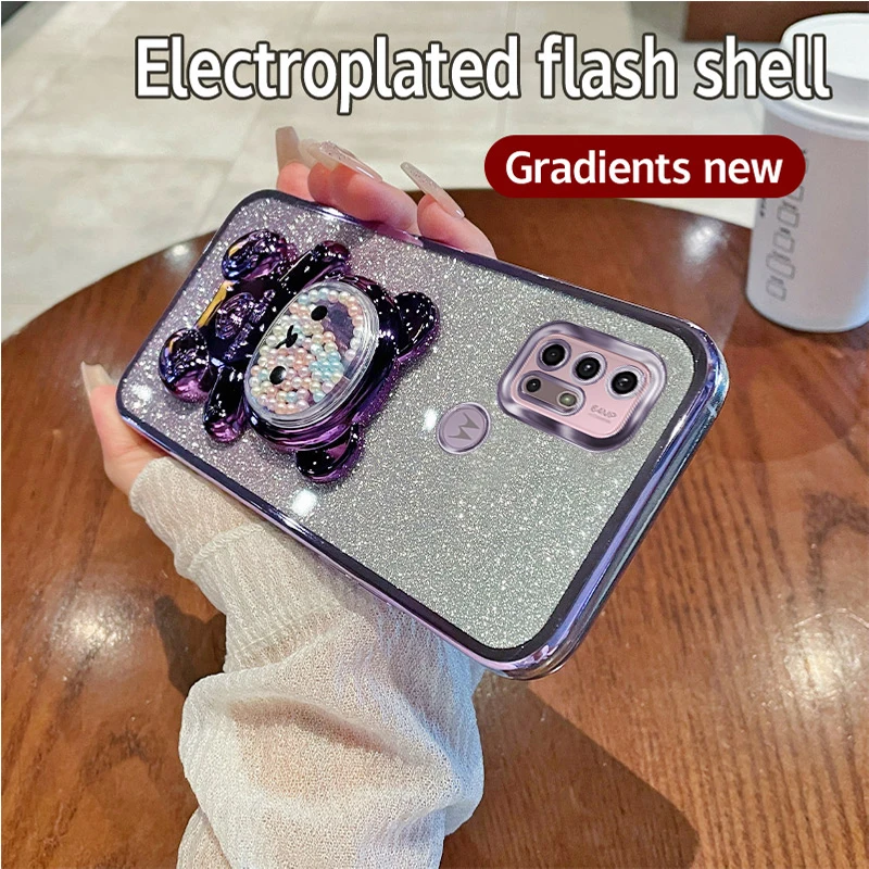 Sparkling Bear Bling Silicone Phone Holder Case