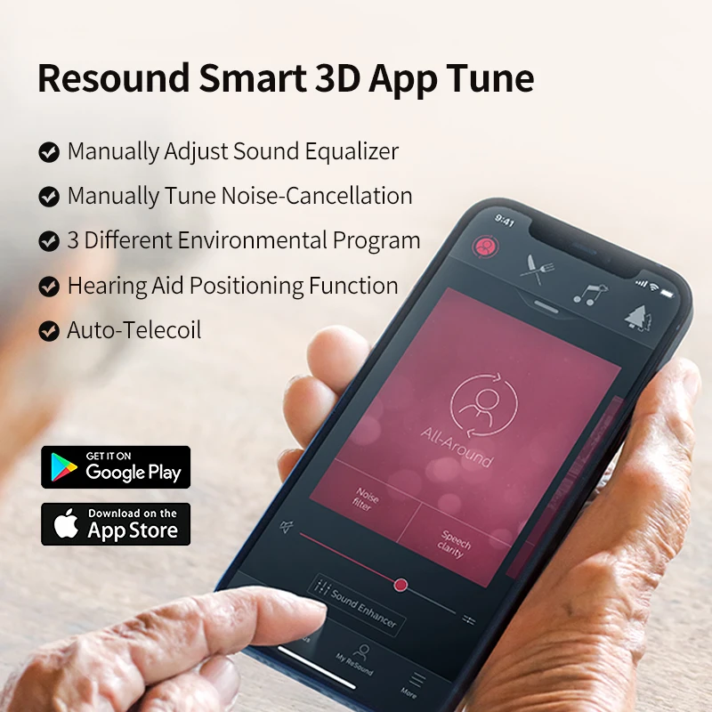 Resound Strong Power Hearing Aids For Mild to Severe Deaf,Mini BTE Programmable Hearing Aid Low Noise Clear Sound Quality KE 177 3