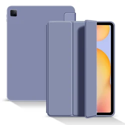 Premium Tri - Fold PU Leather Magnetic Flip Stand Cover with Auto Sleep/Wake Feature - Tab S6 Lite (YT - Purple)