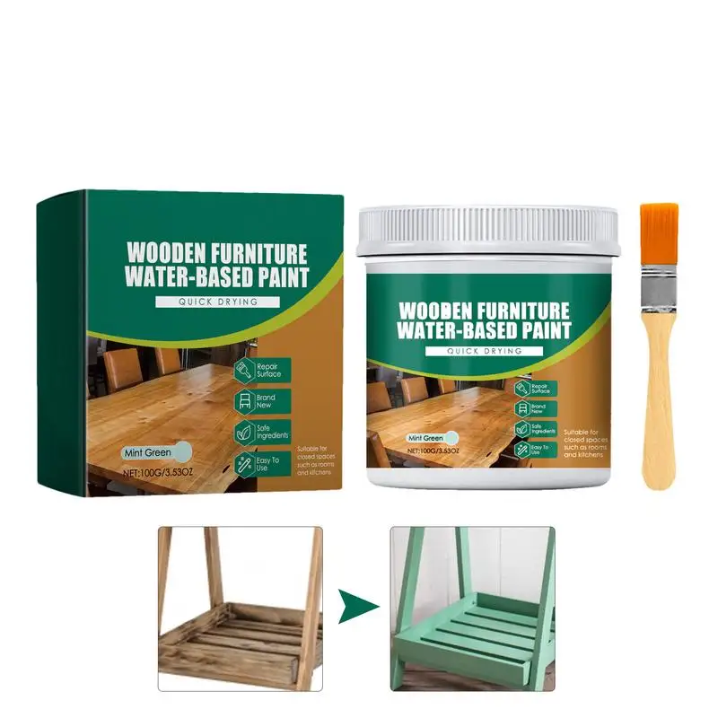 Wood Paint For Furniture 100g Water-Based Cabinet Paint Home Decor Easy To Apply And Durable For Wood Surface Renovation