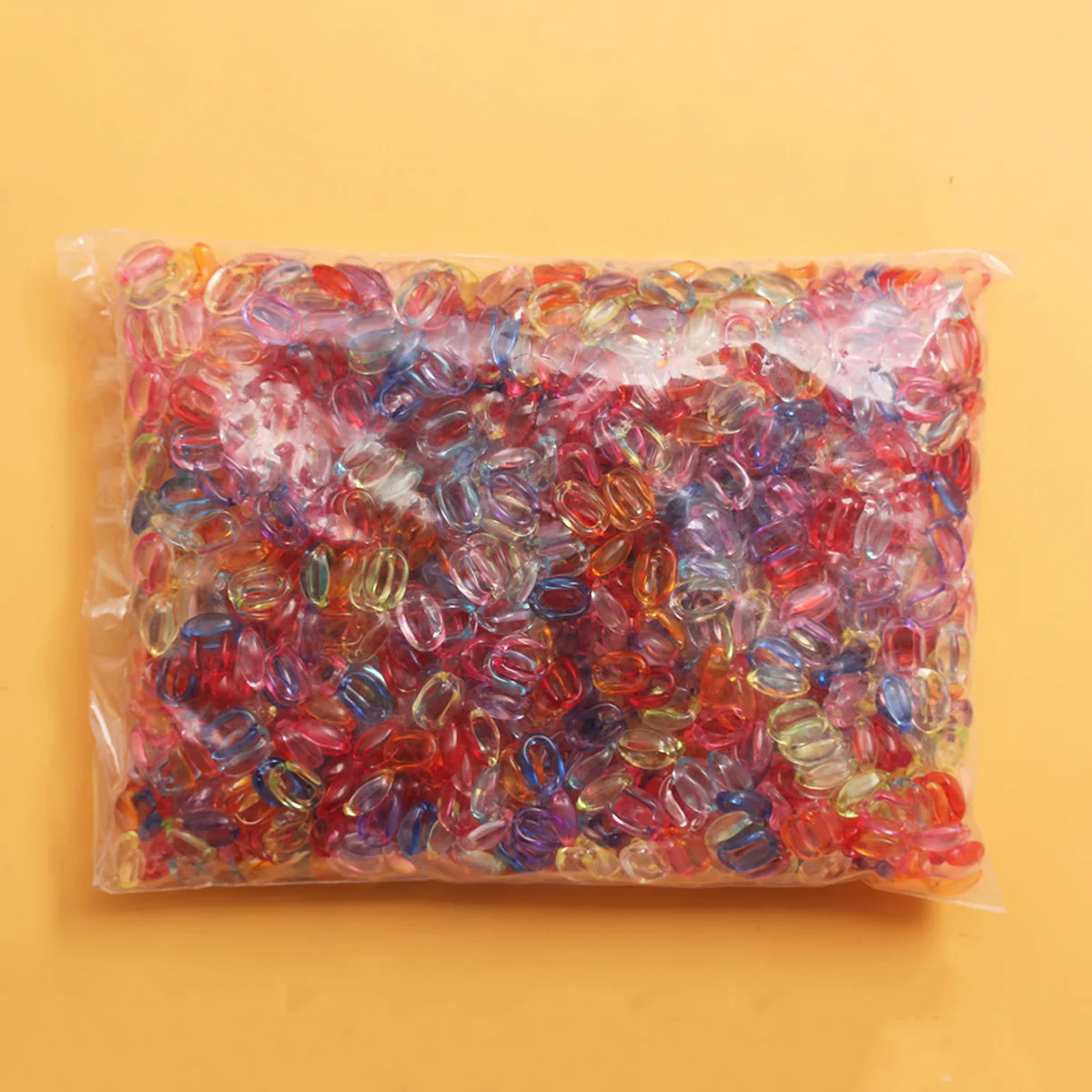 500g/pack About 720pcs Multicolor Acrylic 15*19mm DIY Chain Beads Jewelry Accessories For Bag Phone Chain Making Wholesale