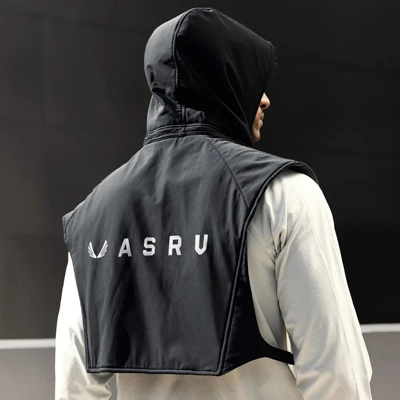 Mens Sports Reversible Motorcycle Reflect Hooded Vest Waterproof Outdoors Night Running Zipper Security Jackets Sleeveless Coat reflective vest mens jacket