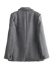 Willshela Women Fashion With Pockets Striped Single Breasted Blazer Vintage Notched Neck Long Sleeves Female Chic Lady Outfits 2