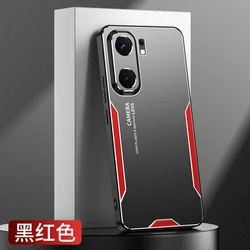 Custodia per telefono in metallo di lusso con splicing - Bumper morbido antiurto con protezione completa per la fotocamera