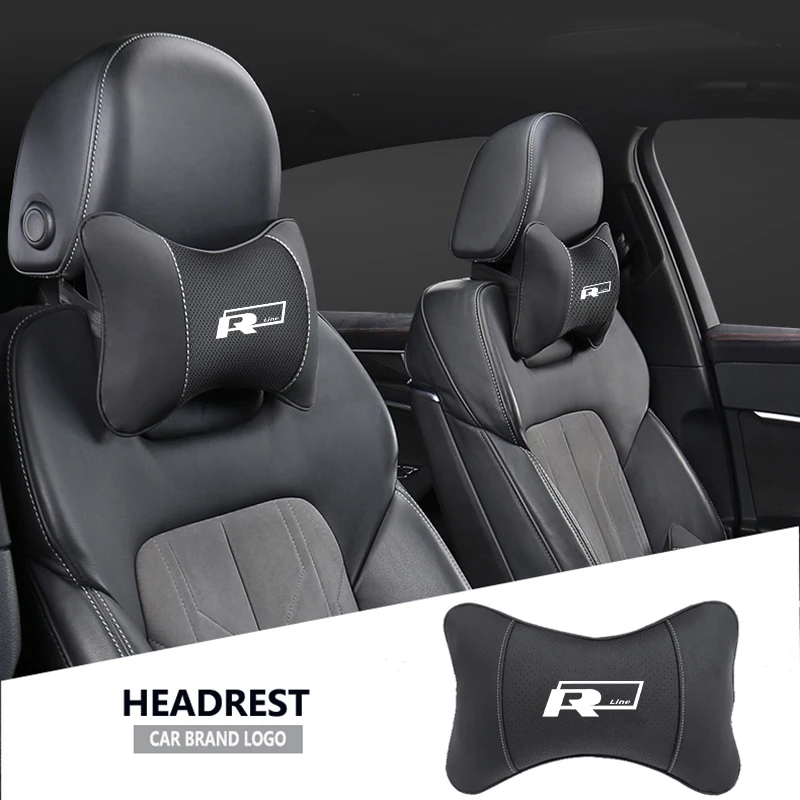 1Pcs Car Seat Headrest Auto Neck Pillow For Volkswagen Rline T-Cross Arteon Jetta Caddy GTI GTD Sharan Transporter Touareg car headrest car pillow car neck pillow