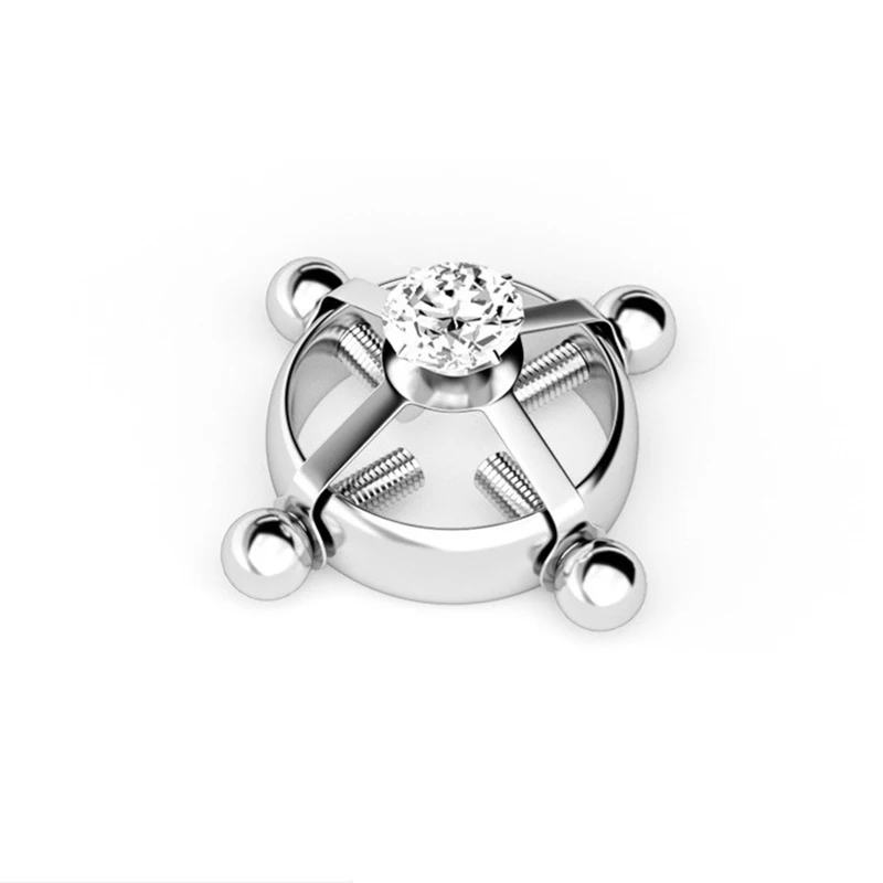 Falso piercing de pezón cristal acero inoxidable sin perforación_voghion.com