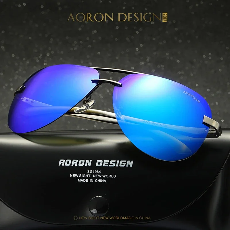 AORON Vintage Polarized Night Vision Sunglasses with Mirror Coating
